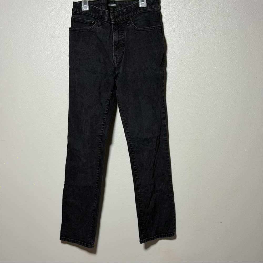 Express Men Black Denim Straight Leg Jeans Streetwear size 30x30‎